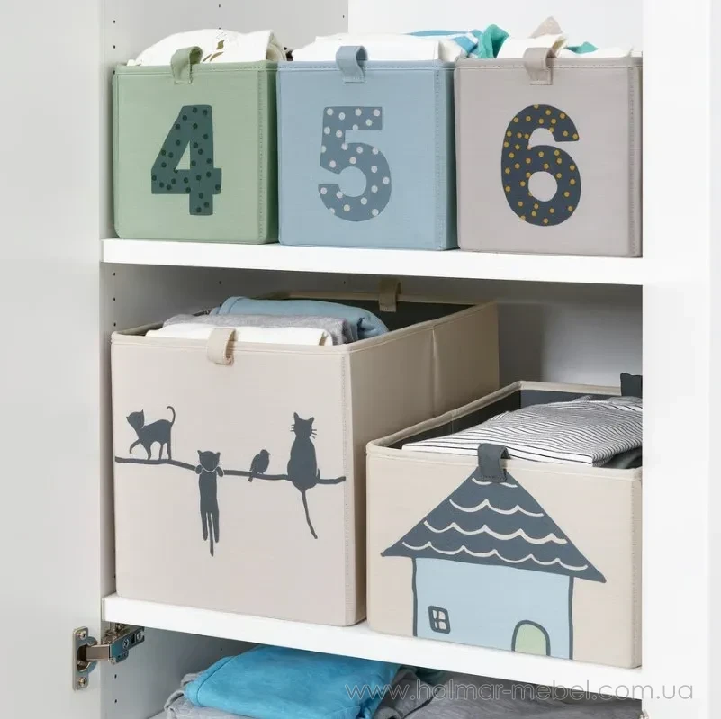 Коробка BARNDRÖM IKEA бежевый коты Коробка BARNDRÖM IKEA бежевый коты