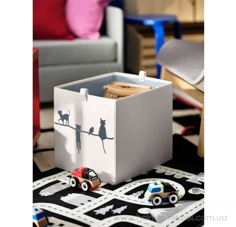 Коробка BARNDRÖM IKEA бежевый коты Коробка BARNDRÖM IKEA бежевый коты