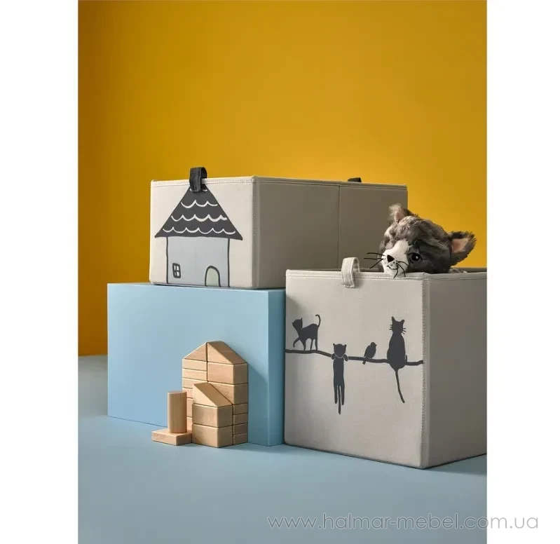Коробка BARNDRÖM IKEA бежевый домик Коробка BARNDRÖM IKEA бежевый домик