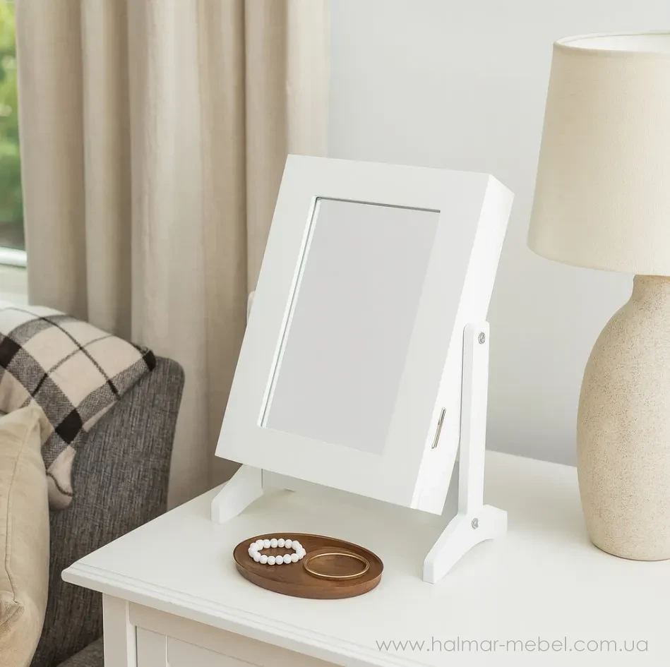 Настольный шкафчик-зеркало для украшений CHOMIK белый Настольный шкафчик-зеркало для украшений CHOMIK белый