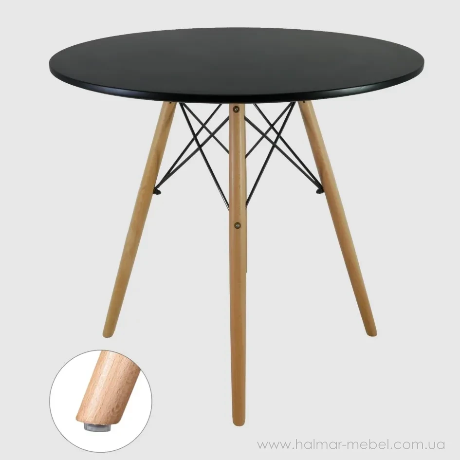 Стіл обідній круглий CHOMIK чорний/натуральний 1187 Стіл обідній круглий CHOMIK чорний/натуральний 1187
