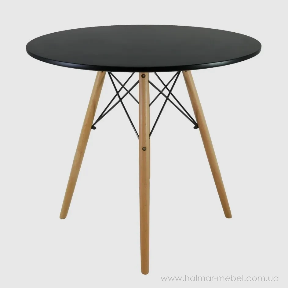 Стіл обідній круглий CHOMIK чорний/натуральний 1187 Стіл обідній круглий CHOMIK чорний/натуральний 1187