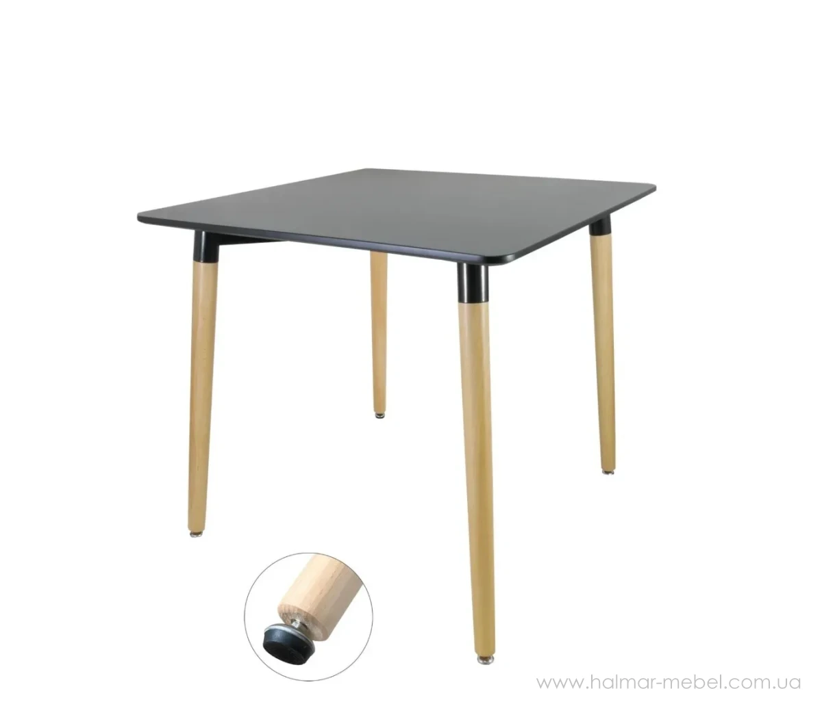 Стіл обідній квадратний CHOMIK чорний/натуральний 1163 Стіл обідній квадратний CHOMIK чорний/натуральний 1163