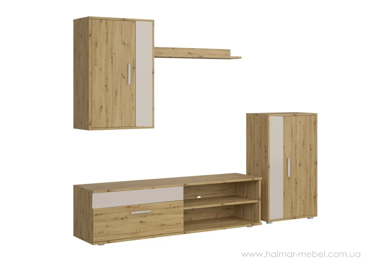 Комплект меблів для вітальні BENSON HALMAR дуб артизан/кашемір Комплект меблів для вітальні BENSON HALMAR дуб артизан/кашемір
