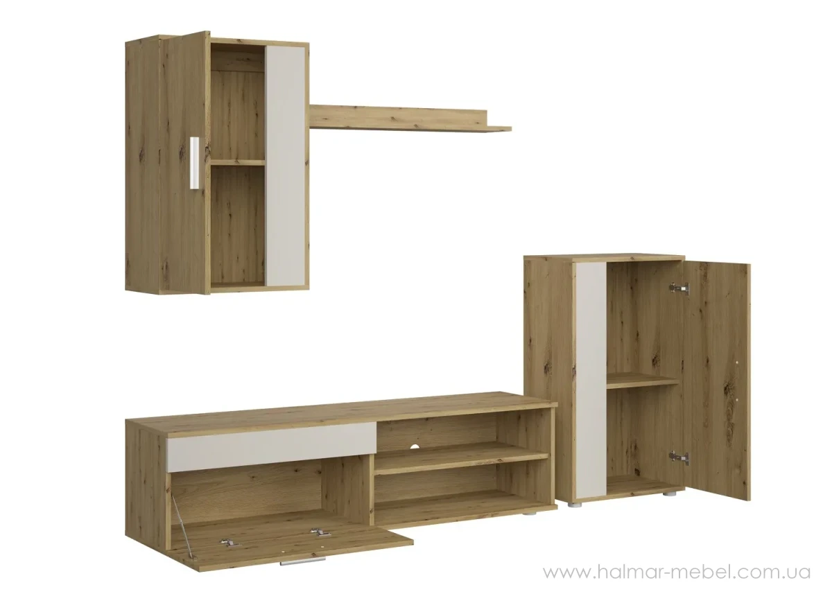 Комплект меблів для вітальні BENSON HALMAR дуб артизан/кашемір Комплект меблів для вітальні BENSON HALMAR дуб артизан/кашемір