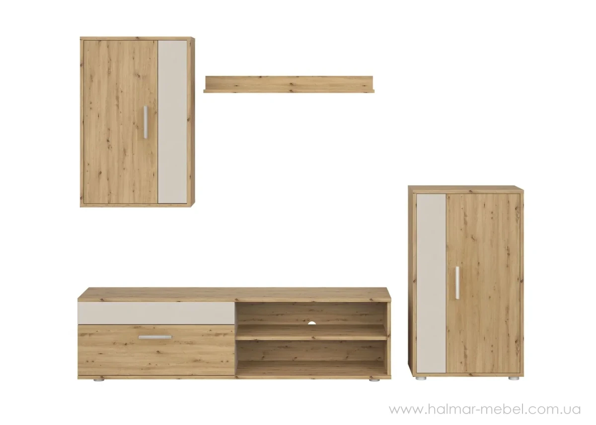 Комплект меблів для вітальні BENSON HALMAR дуб артизан/кашемір Комплект меблів для вітальні BENSON HALMAR дуб артизан/кашемір