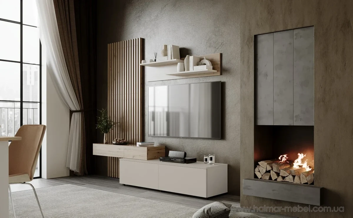 Меблева стінка CAMINO HALMAR дуб артизан/кашемір Меблева стінка CAMINO HALMAR дуб артизан/кашемір