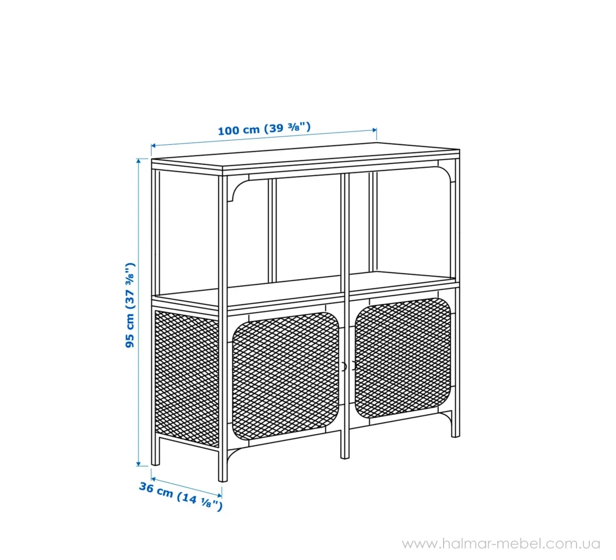 Стелаж FJÄLLBO IKEA 100х95 чорний Стелаж FJÄLLBO IKEA 100х95 чорний
