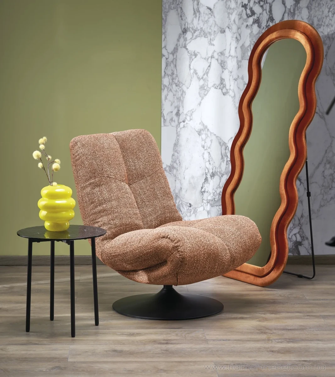 Крісло поворотне MANGO HALMAR кориця Крісло поворотне MANGO HALMAR кориця