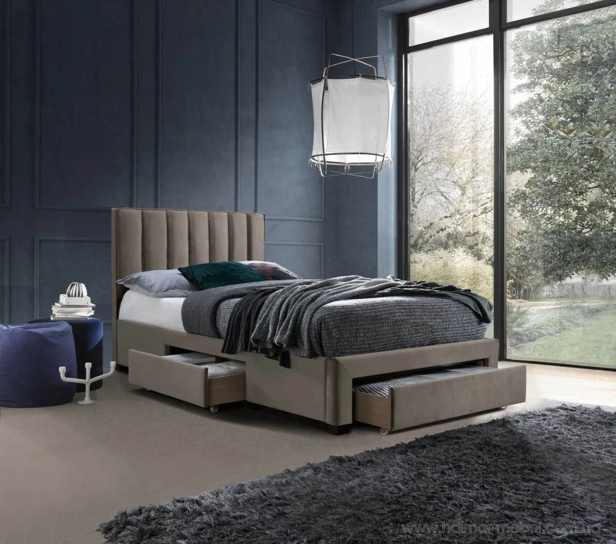 Ліжко GRACE 120 HALMAR бежевий Ліжко GRACE 120 HALMAR бежевий