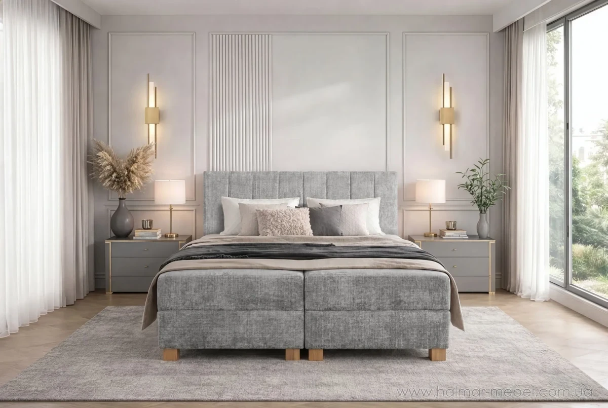 Ліжко LARGO 160 HALMAR сірий Ліжко LARGO 160 HALMAR сірий