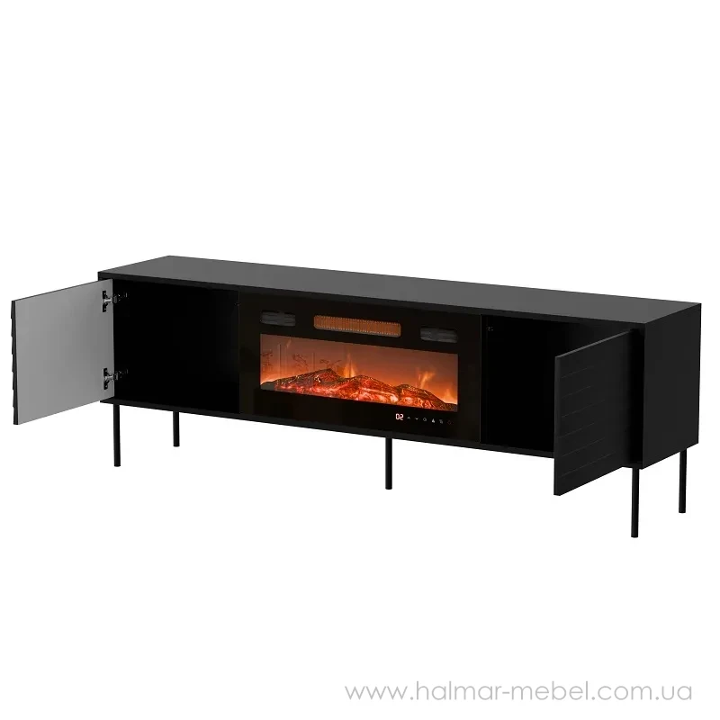 Тумба RTV 180 EF с электрокамином CORTINA CAMA черный Тумба RTV 180 EF с электрокамином CORTINA CAMA черный