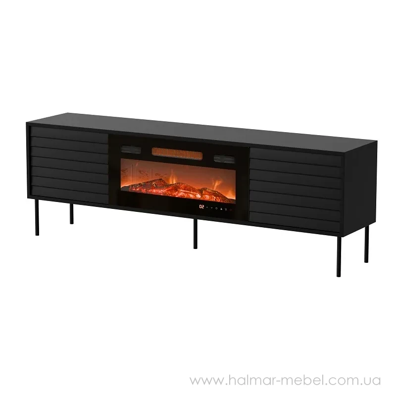 Тумба RTV 180 EF с электрокамином CORTINA CAMA черный Тумба RTV 180 EF с электрокамином CORTINA CAMA черный