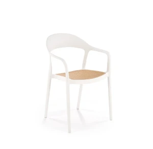 Крісло пластикове K530 Halmar білий/натуральний