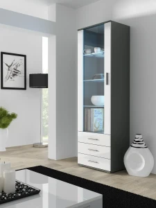 Витрина SOHO S1 CAMA серый мат/белый глянец