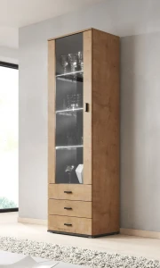 Витрина SOHO S1 CAMA дуб лефкас/черный мат