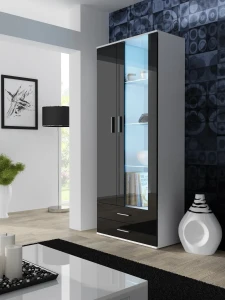 Витрина SOHO S6 CAMA белый мат/черный глянец