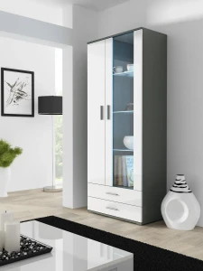 Витрина SOHO S6 CAMA серый мат/белый глянец