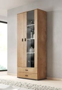 Витрина SOHO S6 CAMA дуб лефкас/черный мат