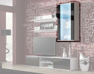 Витрина навесная SOHO S2 CAMA белый мат/черный глянец