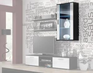 Витрина навесная SOHO S2 CAMA черный мат/белый глянец