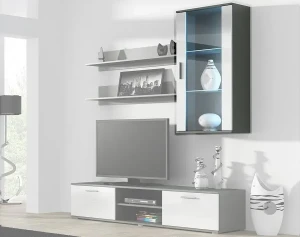 Витрина навесная SOHO S2 CAMA серый мат/белый глянец