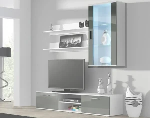 Витрина навесная SOHO S2 CAMA белый мат/серый глянец