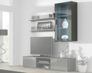 Витрина навесная SOHO S2 CAMA серый мат/серый глянец