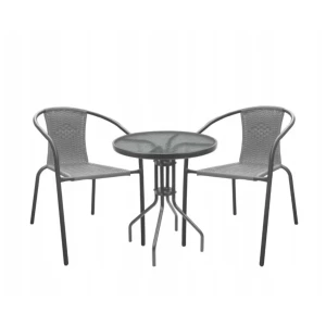 Комплект садових меблів Bistro GardenLine Chomik NEO5252KPL сірий