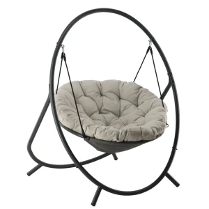 Кресло подвесное садовое GardenLine Chomik FAT9927 серый/светло-бежевый