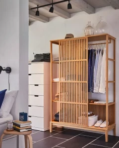 Шкаф открытый NORDKISA IKEA бамбук