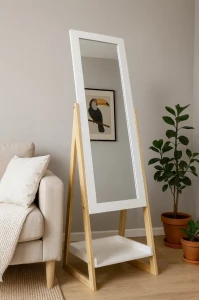 Зеркало напольное с полкой CHOMIK 40х150 деревянные ножки