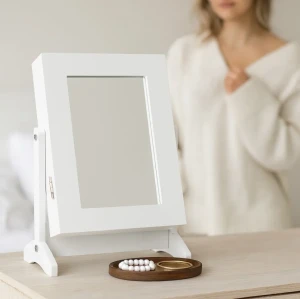 Настольный шкафчик-зеркало для украшений CHOMIK белый