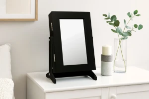 Настольный шкафчик-зеркало для украшений CHOMIK черный