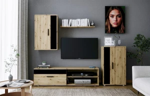 Комплект меблів для вітальні BENSON HALMAR дуб артизан/чорний Комплект меблів для вітальні BENSON HALMAR дуб артизан/чорний