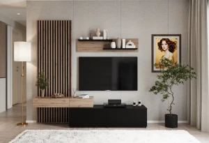 Меблева стінка CAMINO HALMAR дуб артизан/чорний Меблева стінка CAMINO HALMAR дуб артизан/чорний