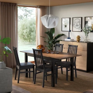 Стіл обідній розкладний ÅLHULT IKEA 120(170)x80 коричневий/чорний