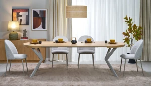 Стол обеденный раскладной PERONI Halmar дуб хикора/кашемир