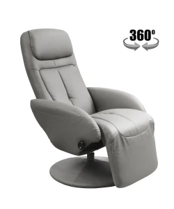 Кресло-реклайнер поворотное OPTIMA HALMAR серый