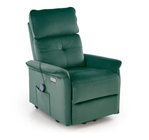Кресло-реклайнер с функцией массажа SEMIR 2 HALMAR темно-зеленый