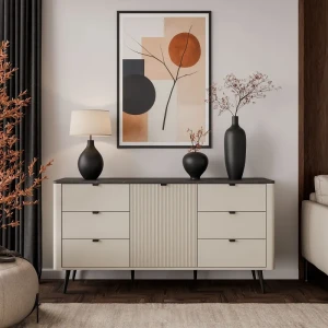 Комод 1D6S AUTUMN LUKMEBEL кашемир/серый камень