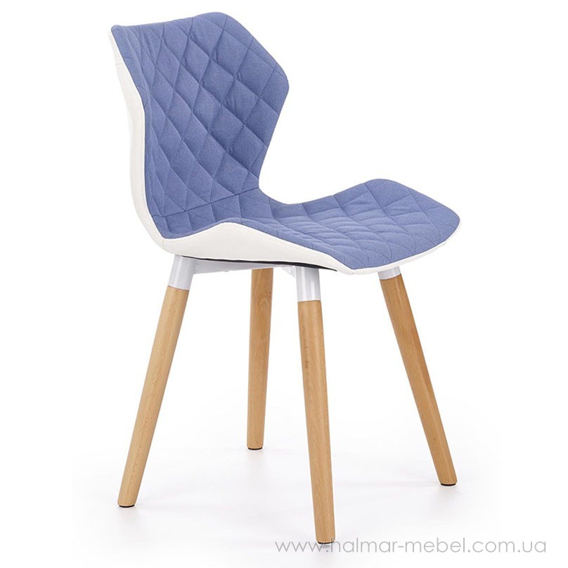 Стілець K-277 HALMAR світло-синій/білий Стілець K-277 HALMAR світло-синій/білий
