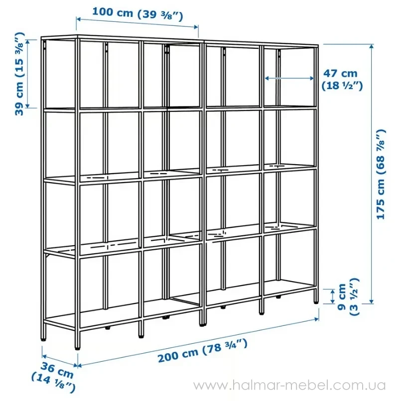 Стеллаж VITTSJÖ IKEA 200х175 см черно-коричневый Стеллаж VITTSJÖ IKEA 200х175 см черно-коричневый