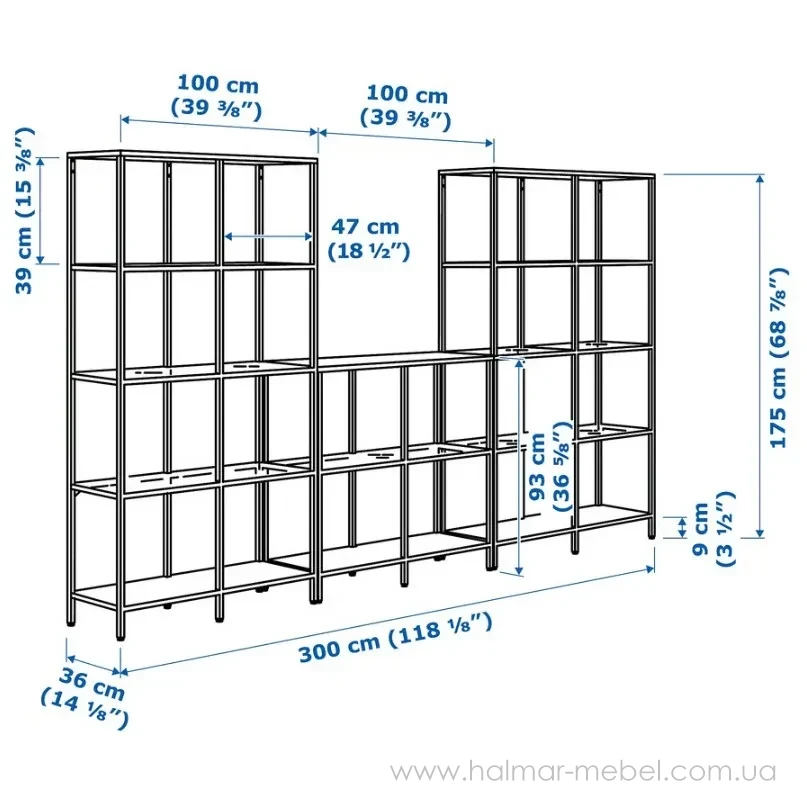 Стеллаж VITTSJÖ IKEA 300х175 см черно-коричневый Стеллаж VITTSJÖ IKEA 300х175 см черно-коричневый