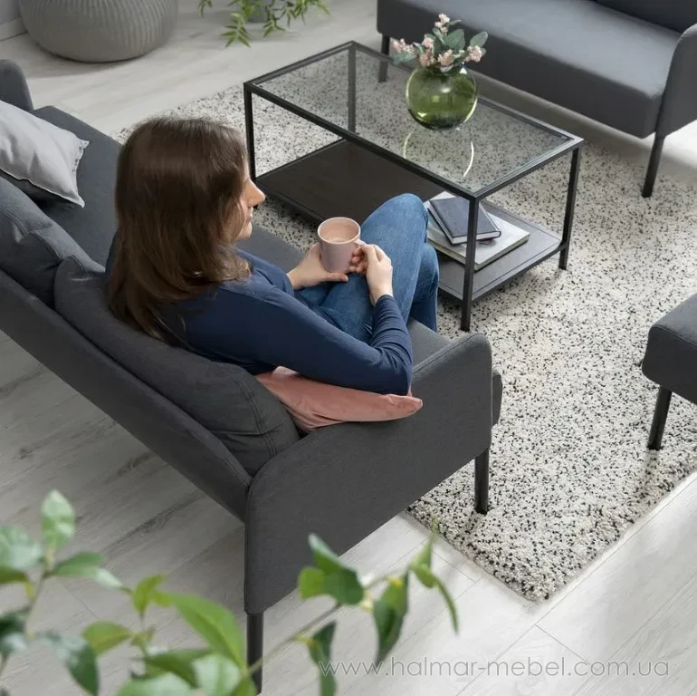 Диван 3-местный GLOSTAD IKEA темно-серый Диван 3-местный GLOSTAD IKEA темно-серый