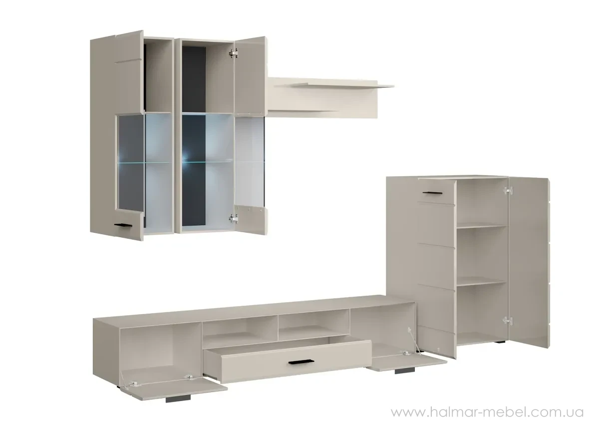 Комплект меблів для вітальні VALETTA HALMAR кашемір Комплект меблів для вітальні VALETTA HALMAR кашемір