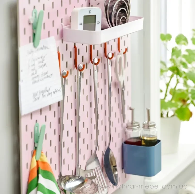 Доска перфорированная SKÅDIS IKEA 56х56 бежевый/розовый Доска перфорированная SKÅDIS IKEA 56х56 бежевый/розовый