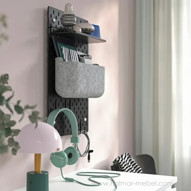 Доска перфорированная комбинированная SKÅDIS IKEA 36х56 черный Доска перфорированная комбинированная SKÅDIS IKEA 36х56 черный