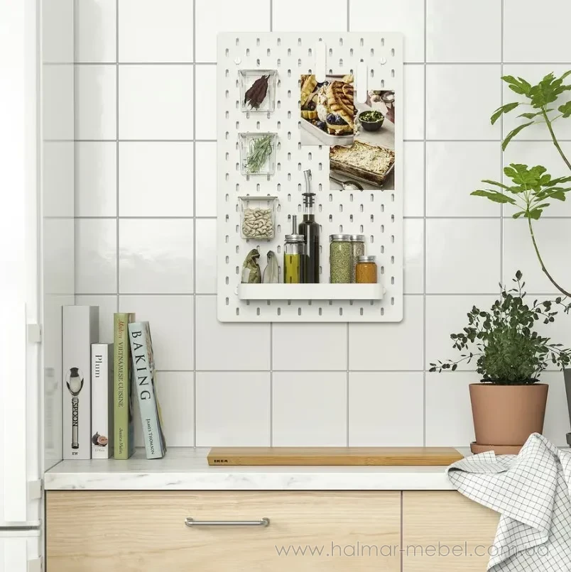 Доска перфорированная комбинированная SKÅDIS IKEA 36х56 белый 795.618.04 Доска перфорированная комбинированная SKÅDIS IKEA 36х56 белый 795.618.04