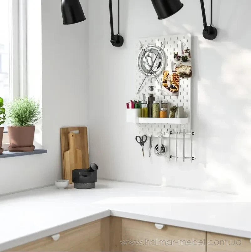 Доска перфорированная комбинированная SKÅDIS IKEA 36х56 белый 392.165.89 Доска перфорированная комбинированная SKÅDIS IKEA 36х56 белый 392.165.89